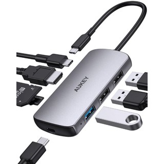 Aukey CB-C85 USB C Hub 8-in-1 with 4K HDMI, USB 2.0. USB 3.0, 100W PD Charging, SD&amp;Micro SD Card Reader