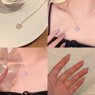 Chill.days สร้อยคอ [พร้อมส่ง] สร้อยคอแฟชั่น จี้หัวใจเพชร โฮโลแกรม สร้อยคอเกาหลี สไตล์เกาหลี