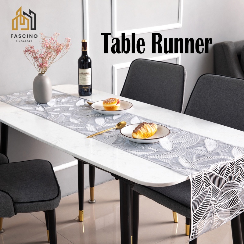 SG1.8M PVC Table Runner ลื่นฉนวนกันความร้อน Dinning ตารางสไตล์นอร์ดิกสําหรับตกแต่งโต๊ะในครัวเรือน