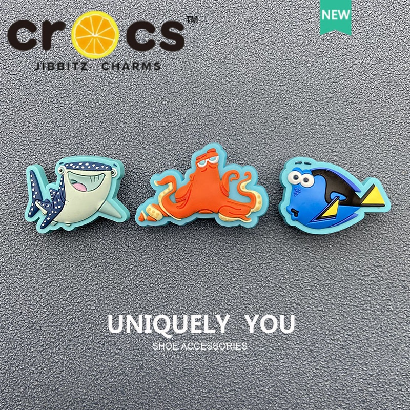 jibbitz crocs charms แท้ ตัวติดรองเท้า   อุปกรณ์เสริม จี้รูปการ์ตูนปลา สําหรับรองเท้า crocs jibbitz