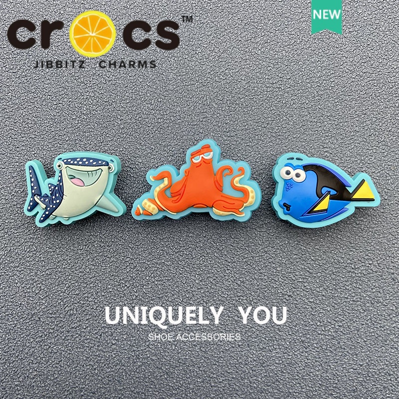 Jibbitz crocs charms ตัวติดรองเท้า แท้ อุปกรณ์เสริม จี้รูปการ์ตูนปลา สําหรับรองเท้า crocs จิ๊บบิท ตัวติดรองเท้า crocs