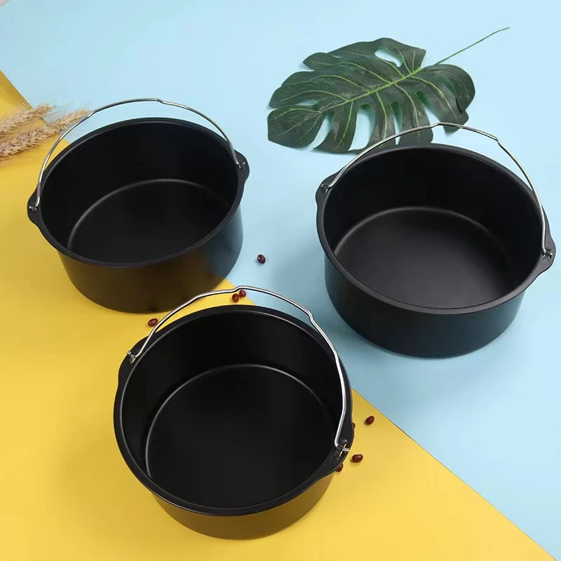 หม้อทอด เคลือบเทฟล่อน หม้อกลม ทอด อาหาร 7 นิ้ว Non-Stick Air Fryer Accessories หม้อทอดไร้น้ำมัน S.H.PLUS thumbnail 3
