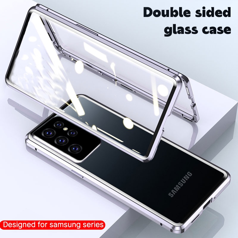 เคสโทรศัพท์โลหะแม่เหล็ก VIVO V27 Pro V21E V20 Pro V27 V29 V30 V40 Pro V25E V25 กระจกสองด้านพลิกเคสโทรศัพท์แม่เหล็กแม่เหล็กกันชนโลหะ 360° เคสแข็งป้องกัน