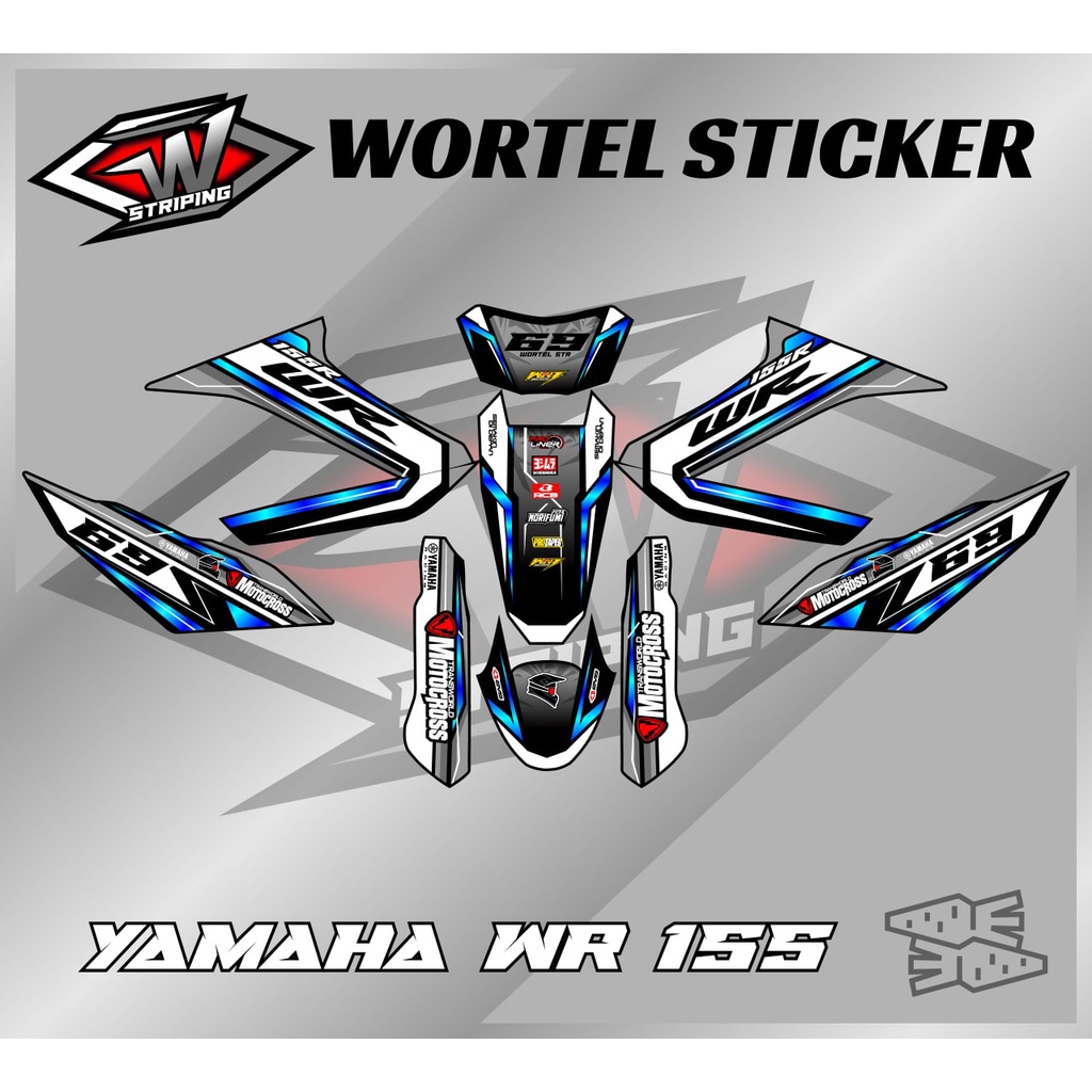 WR155 Striping - Yamaha WR 155 Racing Supermoto Hologram Decal Sticker