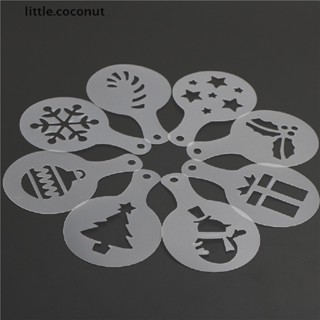 [little.coconut] 8pcs/set Practical Cake Stencils Mold Christmas Coffee Mold Pastry Tools Cookie Decoration Boutique