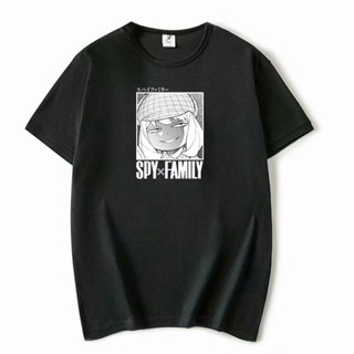 เสื้อยืดครอป เสื้อยืดแขนสั้น แบบบาง พิมพ์ลาย Spy X Family Spy Play House Ania Crying Emoji แบบสวมหัว สําหรับครอบครัว