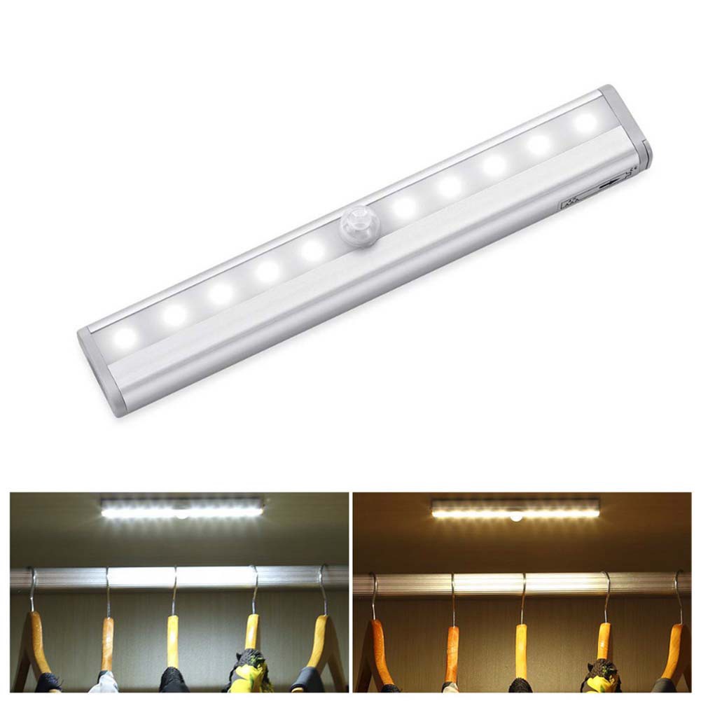 10 LED Night Light PIR Motion Detector โคมไฟสำหรับ Home Cabinet Bed