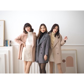 เสื้อโค้ทขนแกะ 100% พร้อมส่ง 3 สี