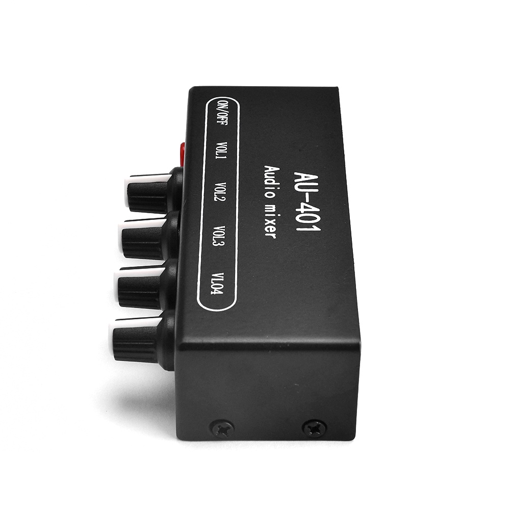 Pcbfun AU-401 DC 5V-12V เครื่องมิกเซอร์เสียงสเตอริโอ 4 อินพุต 1 เอาท์พุต บอร์ดควบคุมแยกส่วน เครื่องขยายเสียง ผสมหูฟัง DIY