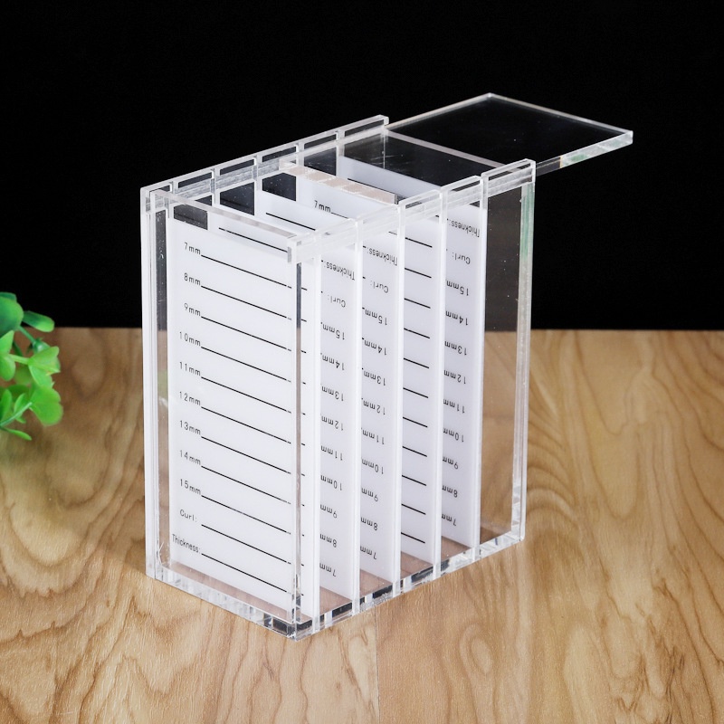 สีโปร่งใส 5 ชั้น Eyelash Storage Box กล่องพลาสติกสําหรับเก็บกาวติดขนตาปลอม  กล่องเก็บขนตาปลอม