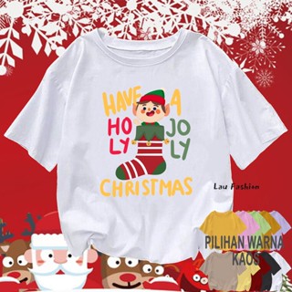 เสื้อยืด ผ้าฝ้าย พิมพ์ลาย HAVE A HOLY JOLY CHRISTMAS 2022