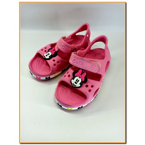 รองเท้าเด็กผู้หญิง Crocs สีชมพู Sz C10 มือสอง ความยาว 16 เซนติเมตร