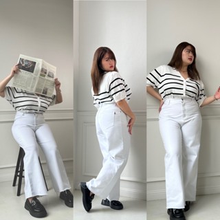 TUMMY CLASSIC JEAN IN WHITE Plus size กางเกงยีนส์คนอ้วน สาวอวบ