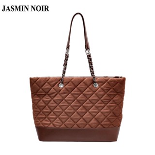 Jasmin NOIR Quilted Padding กระเป๋าสะพายไหล่ กระเป๋าถือ สะพายข้าง สายโซ่ ขนาดใหญ่ สําหรับผู้หญิง