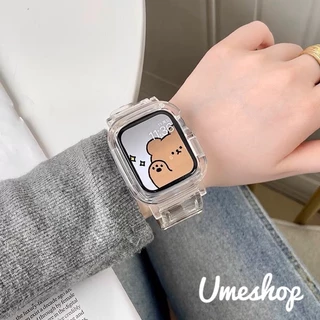 สาย+เคส สําหรับวอช 8 7 6 5 4 3 ขนาด 38/40/41 ขนาด 42/44/45 ใช้กับ smart watch ได้ พร้อมส่ง 4สี ice