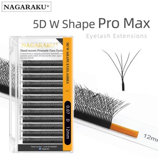 Nagaraku ขนตาปลอม 5D W Shape Big Bundle Eyelash Extension Mega Volume Premade Fans ขนตานุ่มพิเศษหนาแน่น