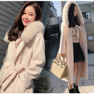 511 พร้อมส่ง ส่งไว ทันใจ ร้านคนไทยค่ะCoat wool โค้ทวูลตัวยาว โค้ทผ้าวูล เสื้อโค้ท เสื้อกันหนาว โค้ทมีฮู้ด ขนเฟอร์