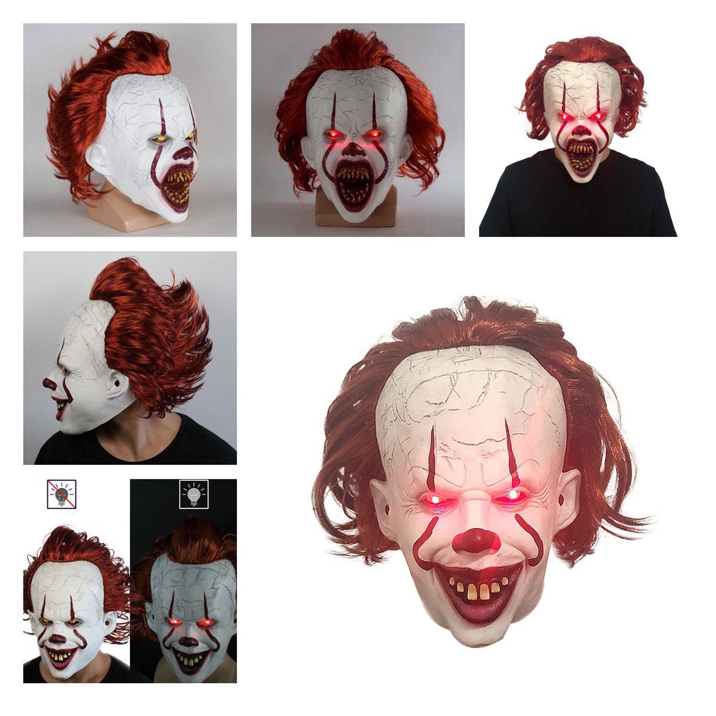Kings Scary Stephen It Mask สําหรับฮาโลวีนผู้ชาย Joker คอสเพลย์เครื่องแต่งกาย