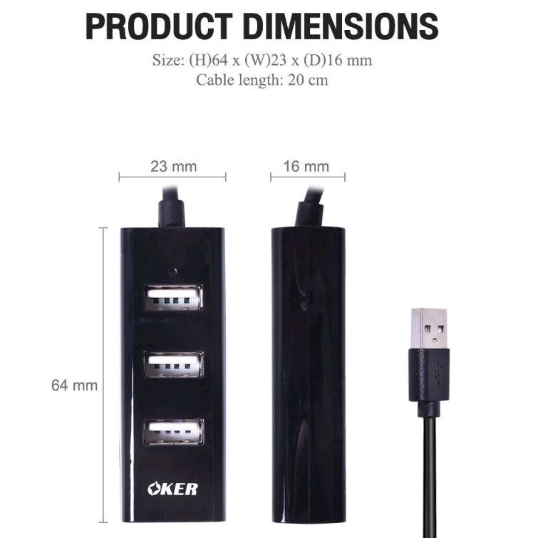 NEW🚀ส่งเร็ว🚀OKER USB2.0 3.0ฮับ 4 หัวเสียบ High Speed ตัวเพิ่มช่อง H-408 H-439