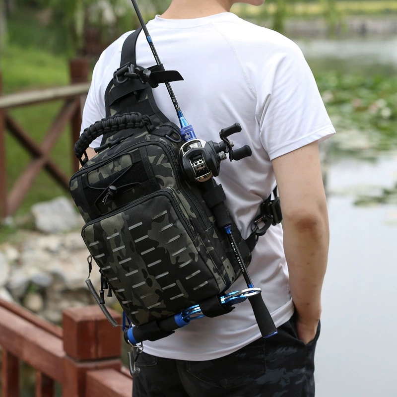 รุ่นH Fishing bag กระเป๋าตกปลา กระเป๋าผู้ชาย ใส่อุปกรณ์ตกปลา ใส่เบ็ดได้ 1 คัน  ใส่ของได้เยอะ กันน้ำได้ ไม่รงรัง