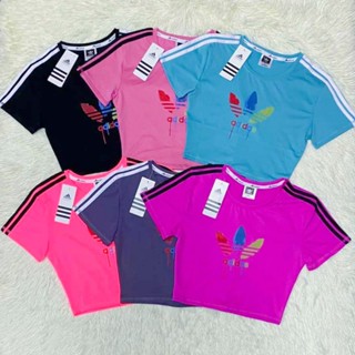 Adidas เสื้อครอปเเขนสั้น ใส่ออกกำลังกาย