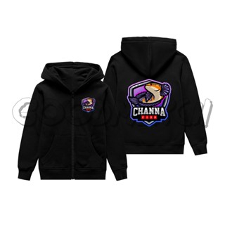 เสื้อแจ็กเก็ต มีฮู้ด ลาย CHANNA Fish Cok CHANA สําหรับเด็ก