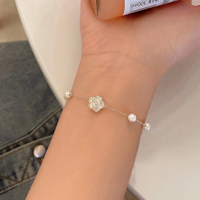 Mhang อารมณ์ หวาน สีขาว ดอกคามิเลีย สร้อยคอแฟชั่น เฉพาะ โซ่บาง ผู้หญิง สร้อยคอแฟชั่น เครื่องประดับ