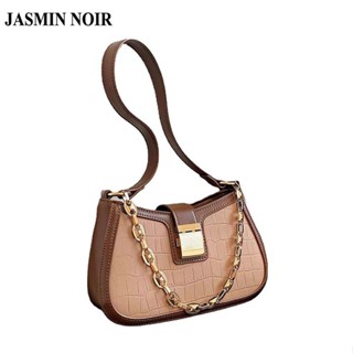 Jasmin NOIR กระเป๋าสะพายไหล่ กระเป๋าถือ ลายหนังจระเข้ มีสายโซ่คล้อง สําหรับสตรี