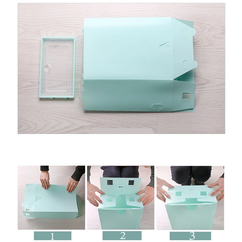 Goody Home กล่องพลาสติกใส่รองเท้า ฝาหน้าเปิดปิดได้ พับเก็บได้และต่อได้หลายชั้น สีพาสเทล ราคาต่อกล่องและประกอบเอง thumbnail 9