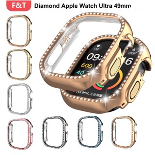 Bling Diamond Case เคส นาฬิกาข้อมือ PC แบบแข็ง กรอบกลวง ประดับเพชร วิบวับ สําหรับ Watch Ultra 49 มม. Series 8 7 49 มม. Watch case 49 มม. 41 มม. 45 มม.