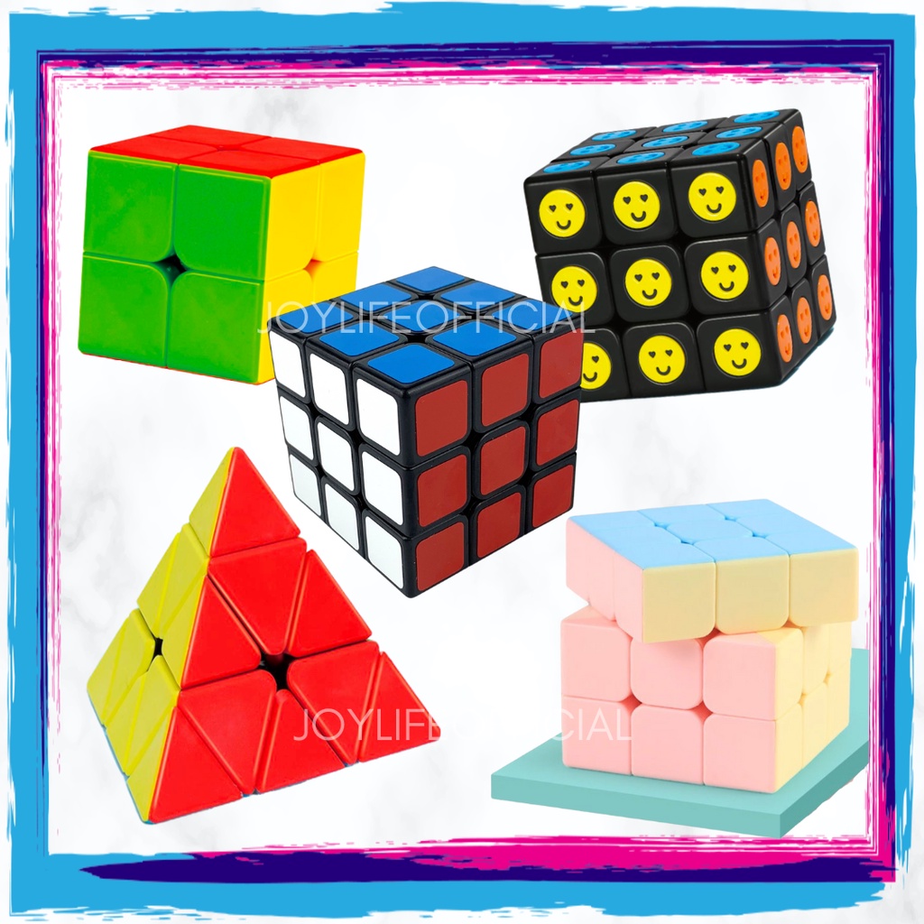 รูบิค 3x3 4x4 2x2 พีระมิด ลื่นๆ ขอบดำ สีพาสเทล รูบิด ลูกบิด ลูบิก ลูกบาศก์ เกมฝึกสมอง Rubik Cube