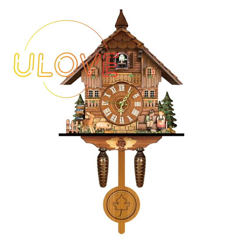 Cuckoo Clock Living Room Wall Clock Retro Style Forest Cuckoo Alarm Clock Wall Watch Children Decora