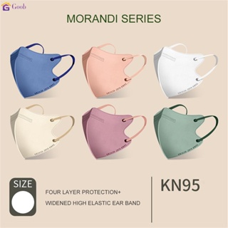 Kn95หน้ากากหน้ากากผู้ใหญ่ Morandi สี3d สามมิติ4ชั้นกรองหน้ากากป้องกันทิ้ง10ชิ้น【 Goob】