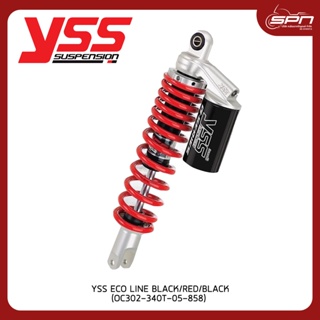 YSS โช๊คแก๊ส ECOLINE แท้ศูนย์ 100% Honda Click160i 22【OC302-340T-05-858】 BLACK/RED/BLACK