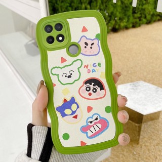 เคส OPPO A15 เคส OPPO A15S เคสโทรศัพท์มือถือแบบนิ่ม ลายการ์ตูนน่ารัก ขอบหยัก สําหรับ