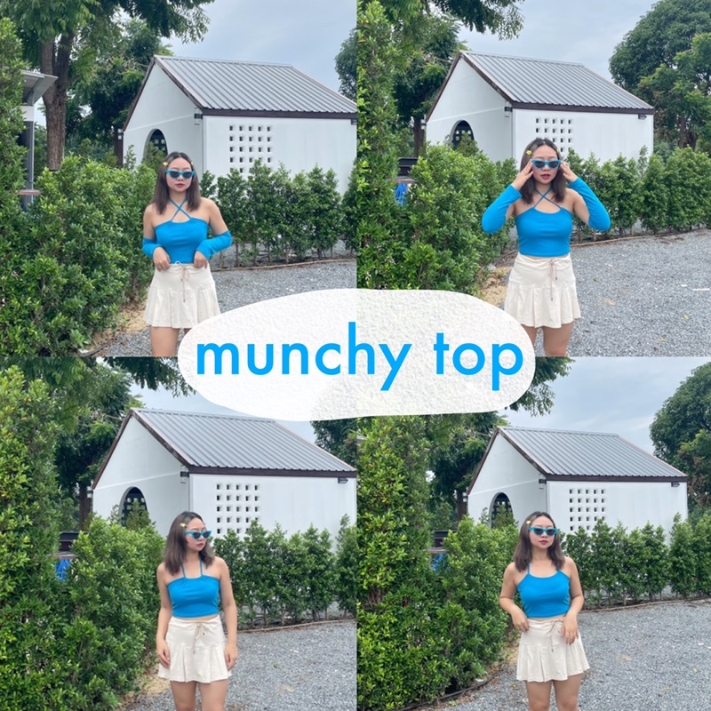 urself | munchy top เสื้อผูกคอ พร้อมปลอกแขน