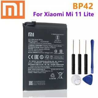 Xiaomi Original แบตเตอรี่ BP42สำหรับ Xiaomi Mi 11 Lite BP42ของแท้เปลี่ยนแบตเตอรี่แบตเตอรี่ Bateria 4250MAh With Tools