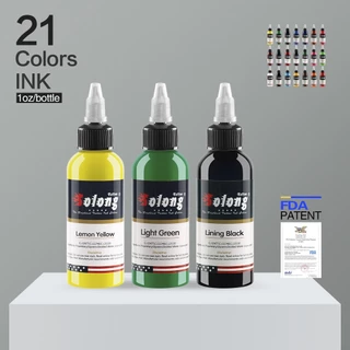 SOLONG 30ml หมึกสักถาวรหลากสีติดทนนาน Fast Coloring Tattoo Pigment อุปกรณ์สัก DIY