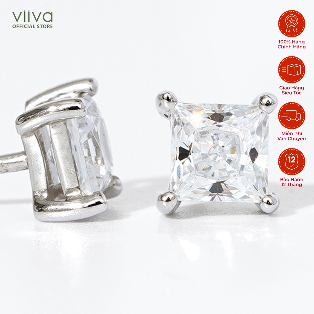 Signature Basic Solitaire Princess Stud ต่างหู CZ Stone 3 มม. 925 E Silver5285703