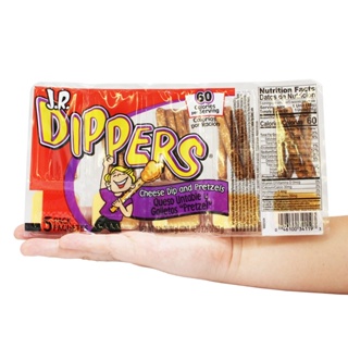 J.R Dippers Cheese Dip &amp; Pretzels 92g. เจอาร์ดิปเปอร์ชีสดิปแอนด์เพรทเซล 92กรัม