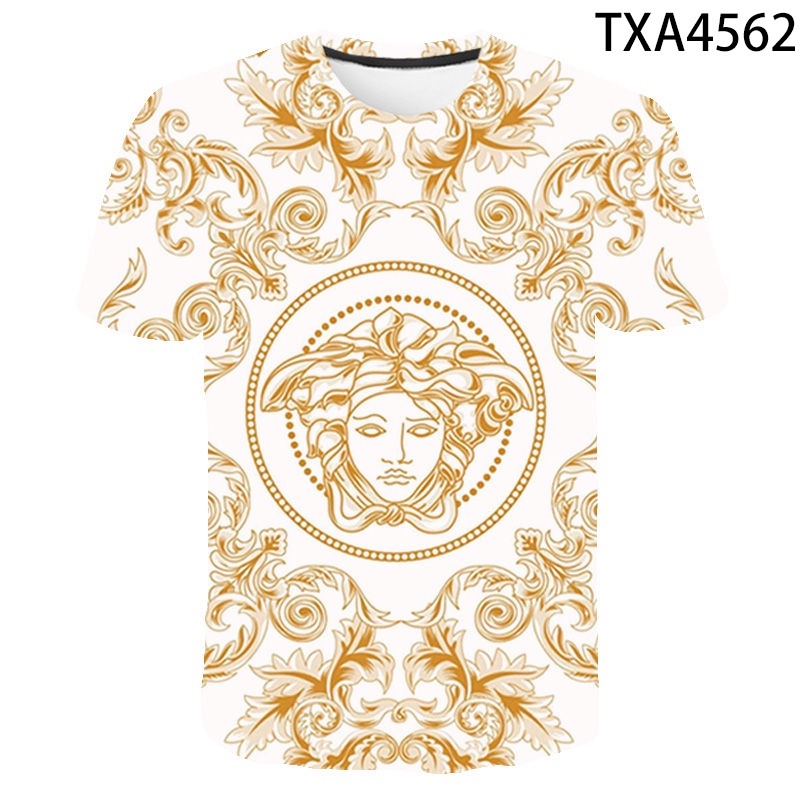 2021 New Summer Versace T shirt Fashion Streetwear Men Women 3D Printed T-shirts Cool Tops Tee #4