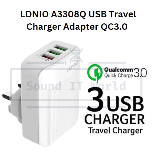 LDNIO A3308Q USB Travel Charger Adapter QC3.0