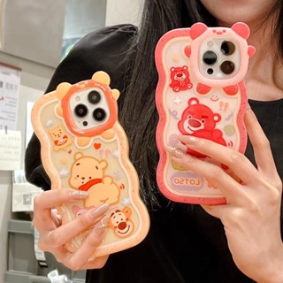 ✨ส่งเชือกเส้นเล็ก✨เคสไอโฟน14 Pro Max 13 12 11 เคส for iPhone 14พลัส น่ารัก หมี พกง่ายๆ การป้องกันการตก Case