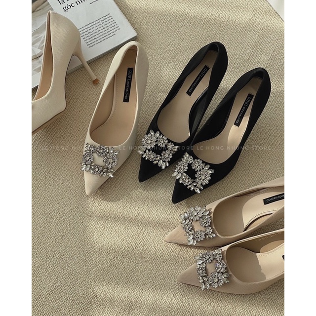 CG_A4_0345 รองเท้าส้นสูงป้ายหินหนัง 8p