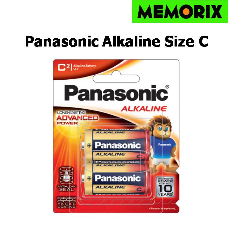 Panasonic Alkaline Battery ถ่านอัลคาไลน์ Size C LR14T/2B 1.5 V. (แพ็ค 2 ก้อน)