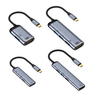 R* อะแดปเตอร์ฮับ Type-C USB3 0 3 1 VGA เป็น PD 100W