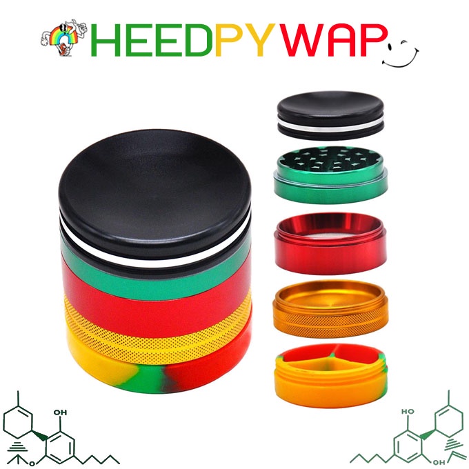 Rasta Premium Grinder ที่บด เครื่องบด [GDS18] Grinder Rasta ที่บดอลูมิเนียม Storage Stash Jars 63 มม
