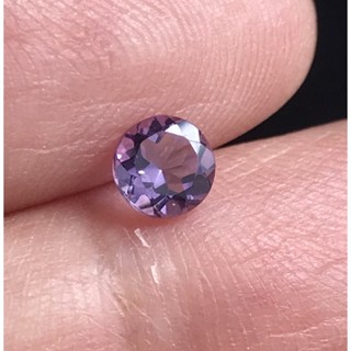 Good Color! 0.43ct 5mm VS พลอยอเมทิสต์ แอฟริกาRound Natural Unheated Purple Amethyst, Africa