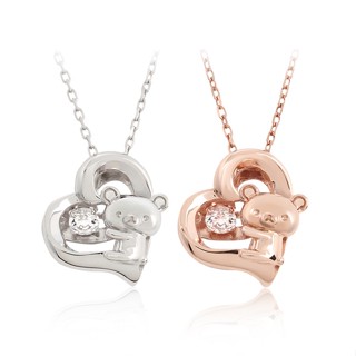 Rilakkuma Heart Necklace Bear Pendant Cute jewelry accessories gift anniversary birthday christmas valentine silver 925