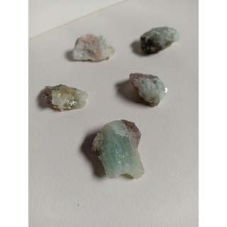 อความารีน | Aquamarine 💙#หินดิบ สีฟ้า ☁️ ติดแร่ไมก้า #mica #1-#5 เหมาะทำจี้